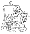 lamina para imprimir y colorear d&iacute;a del Trabajo. trabajador pintor